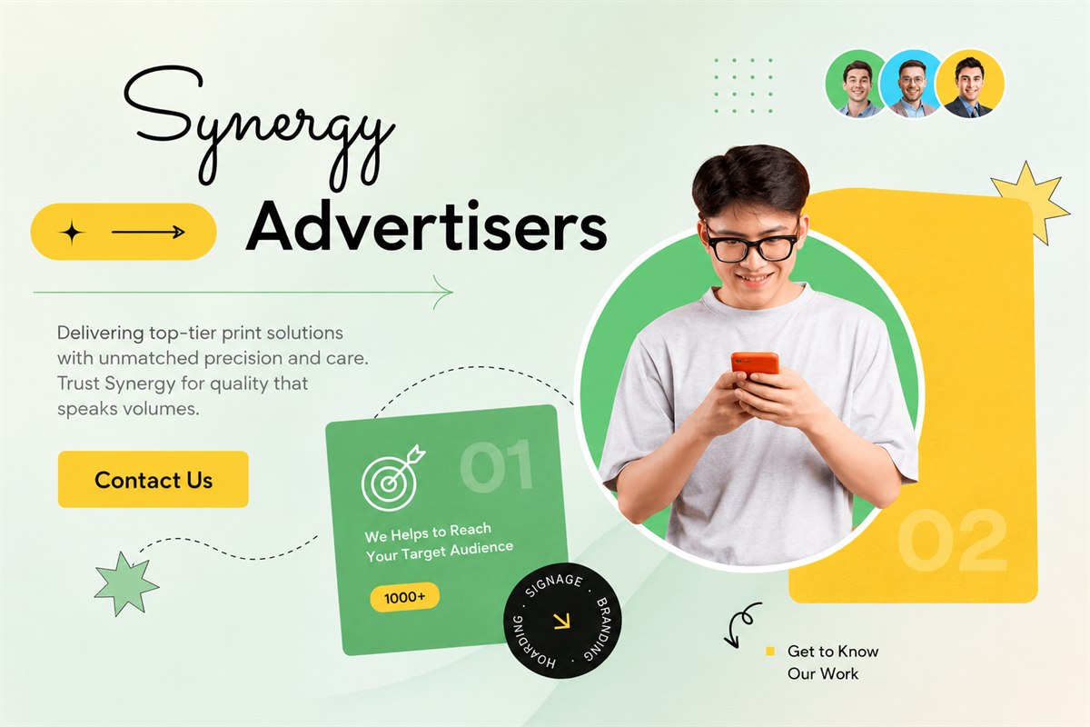 Signage and outdoor advertising company website on a laptop